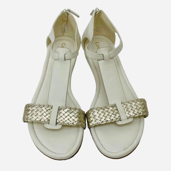 Cole Haan White and Gold Sandals - Picture 6 of 9